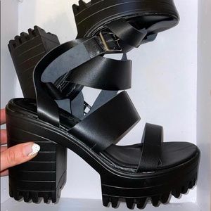 Public desire strappy platform shoe
